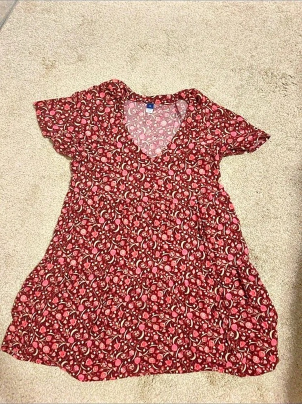 Old Navy Floral Mini Dress in Black & Pink Size XS